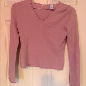 Elegant V-Neck Pink Sweater